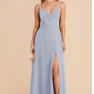 Birdie Grey Deborah Chiffon Dusty Blue Bridesmaid Dress - Medium - New With Tags